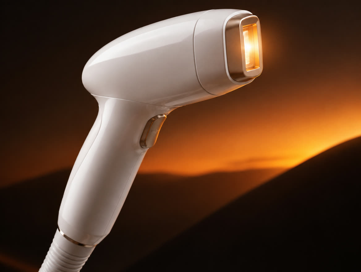 Ponteira de equipamento a laser com luz laranja